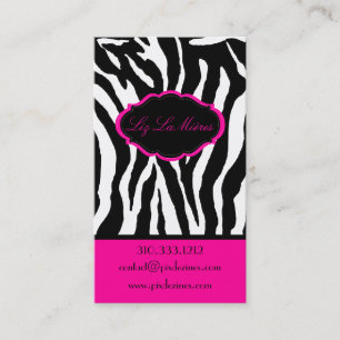 Carte De Visite PixDezines Sassy zebra print/rose chaud+noir