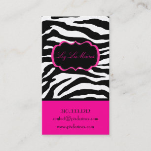 Carte De Visite PixDezines Sassy zebra print/rose chaud+noir