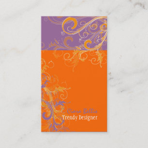 Carte De Visite PixDezines torsades /lilac+tangerine