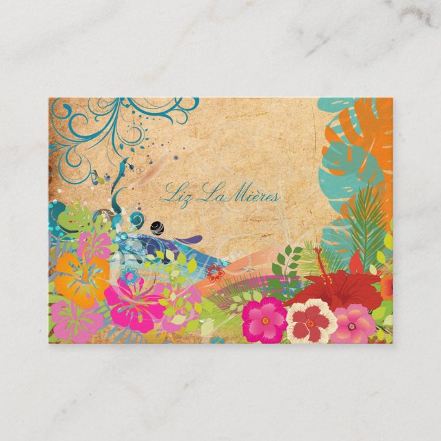 Carte De Visite PixDezines vagues hula vintages (Devant)