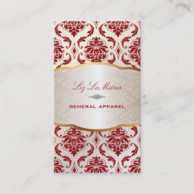 Carte De Visite PixDezines vendome damask/rouge (Devant)