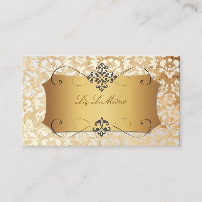 Carte De Visite PixDezines VINTAGE HAUTE COUTOUR DAMASK (Devant)