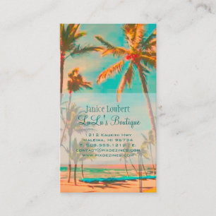 Carte De Visite PixDezines Vintage Hawaiian Beach Scène