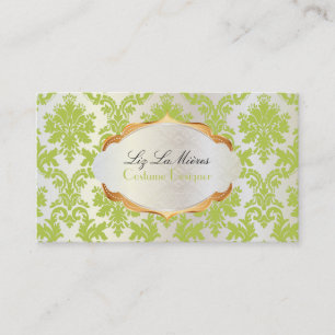 Carte De Visite PixDezines vintage la paloma damask/matcha green