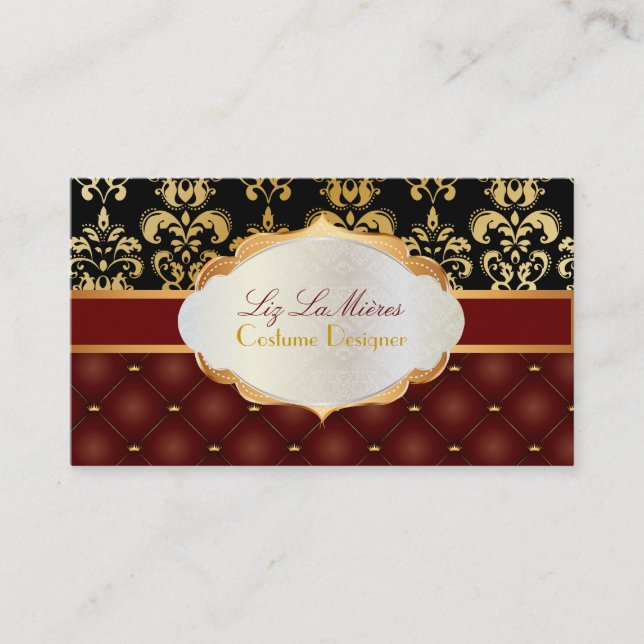 Carte De Visite PixDezines vintage lys damask (Devant)