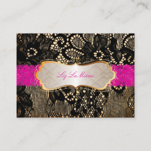 Carte De Visite PixDezines VINTAGE NOIR DENTELLE/PARCHEMIN FAUX