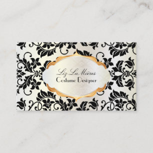 Carte De Visite PixDezines vintage tanza damask/black+perle