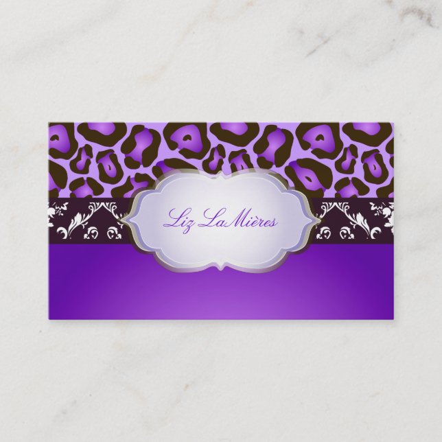 Carte De Visite PixDezines violet jaguar/do-it-yourself couleur ar (Devant)