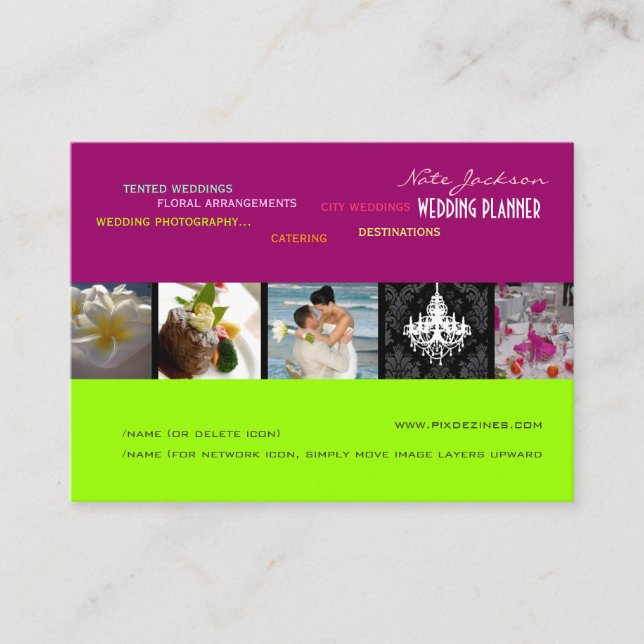 Carte De Visite PixDezines wedding planner/do-it-yourself couleurs (Devant)