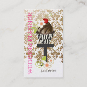 Carte De Visite PixDezines, Wedding planner+Fidora Damask