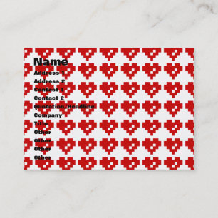 Carte De Visite Pixel Coeur 8 bits Amour