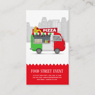 Carte De Visite Pizza de rue pour camion de nourriture