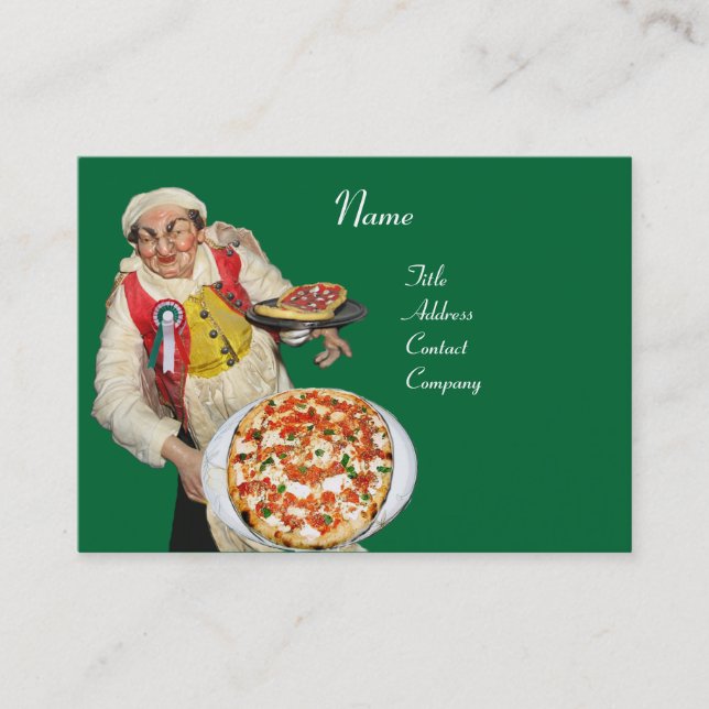 Carte De Visite PIZZA PARTY CUISINE ITALIENNE, PIZZERIA, rouge ver (Devant)