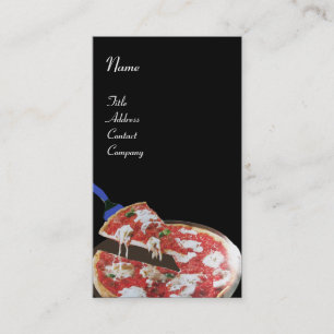 Carte De Visite PIZZA PARTY CUISINE ITALIENNE, RESTAURANT, rouge n