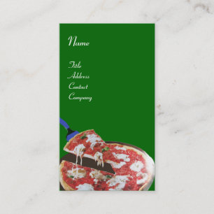 Carte De Visite PIZZA PARTY CUISINE ITALIENNE, RESTAURANT vert rou