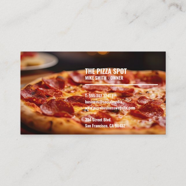 Carte De Visite Pizza Pepperoni (Devant)