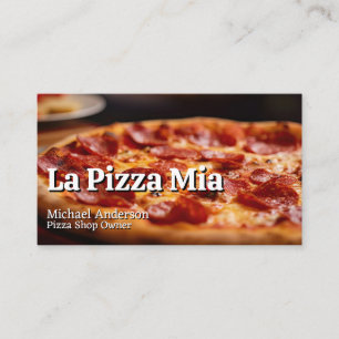 Carte De Visite Pizza Pie avec Pepperoni et Fromage
