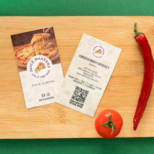 Carte De Visite Pizza Restaurant Business   Classique minimaliste