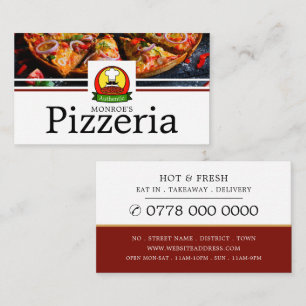Carte De Visite Pizza Restaurant, Pizzeria Publicité