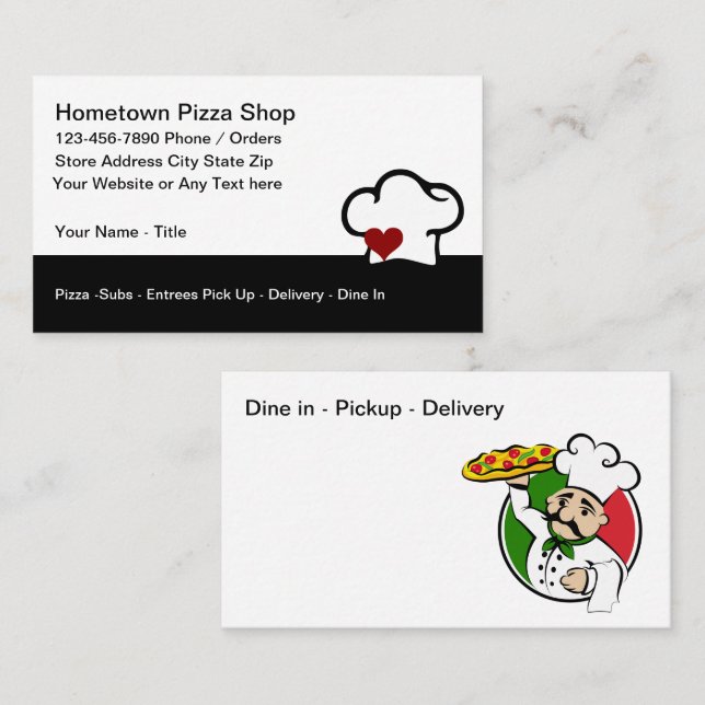 Carte De Visite Pizza Shop Restaurant Italien (Devant / Derrière)