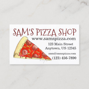 Carte De Visite Pizza Slice Pepperoni Fromage Pizzeria Alimentatio