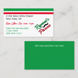 Carte De Visite Pizzeria personnalisée
