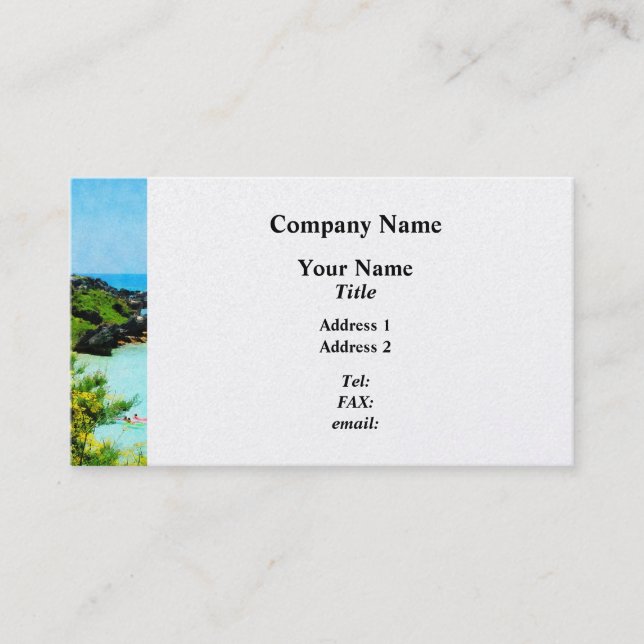 Carte De Visite Plage à St. George Bermude - Platine (Devant)
