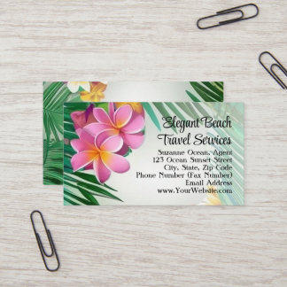 Carte De Visite Plage de Spa de Plumeria Tropical Voyage