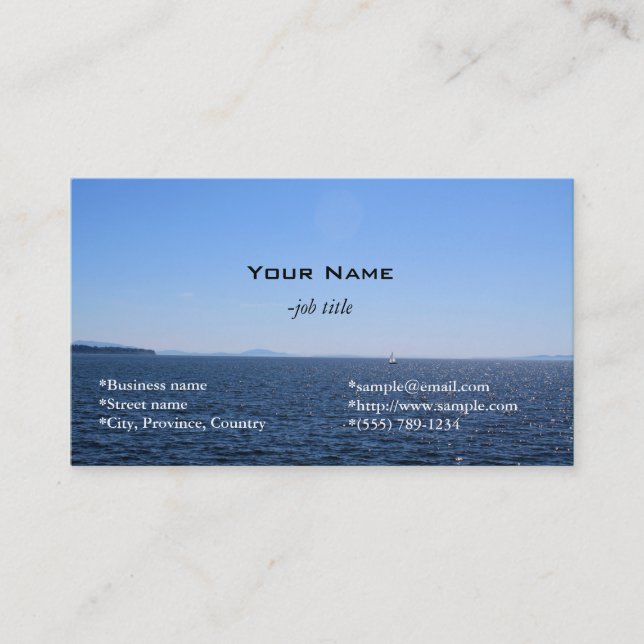 carte de visite plage, mer et ciel (Devant)