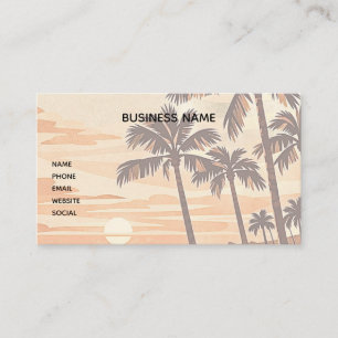 Carte De Visite plage moderne milieu de siècle Hawaii coucher de s