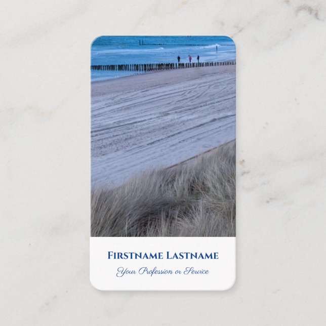 Carte De Visite Plage orageuse maritime coucher de soleil agent de (Devant)