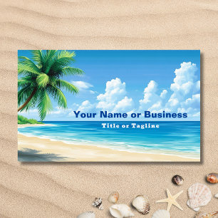 Carte De Visite Plage tropicale Palm Tree Design côtier