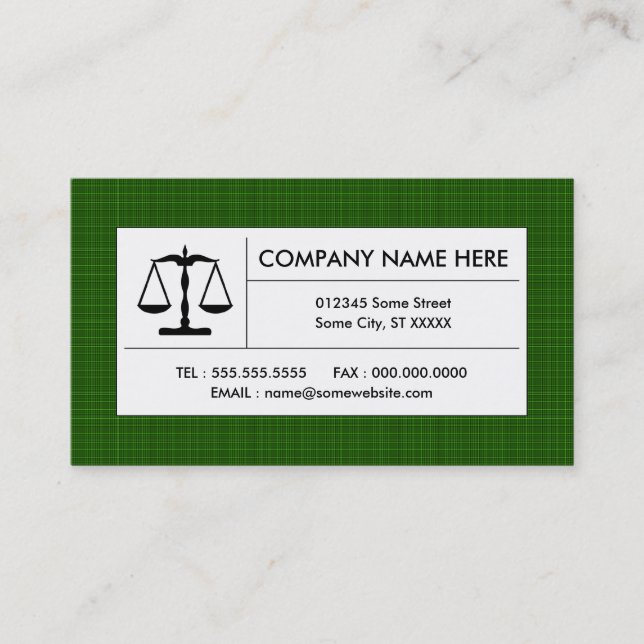Carte De Visite plaid balance de justice (Devant)