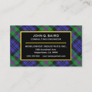 Carte De Visite Plaid de tartan écossais de Baird de clan