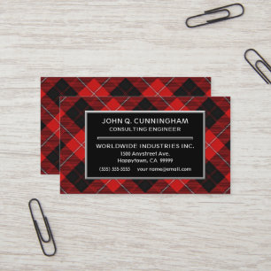 Carte De Visite Plaid de tartan écossais de Cunningham de clan