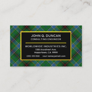 Carte De Visite Plaid de tartan écossais de Duncan de clan
