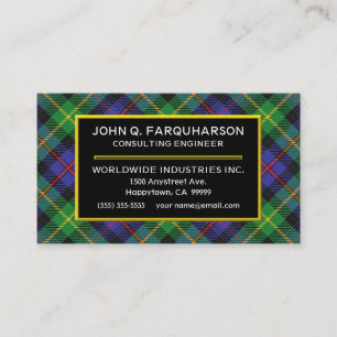 Carte De Visite Plaid de tartan écossais de Farquharson de clan