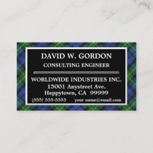 Carte De Visite Plaid de tartan écossais de Gordon de clan