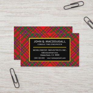Carte De Visite Plaid de tartan écossais de MacDougall de clan