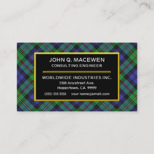 Carte De Visite Plaid de tartan écossais de MacEwen de clan
