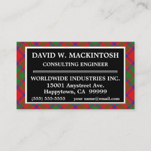 Carte De Visite Plaid de tartan écossais de Mackintosh de clan