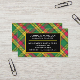 Carte De Visite Plaid de tartan écossais de MacMillan de clan