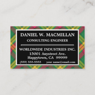 Carte De Visite Plaid de tartan écossais de MacMillan de clan