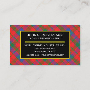 Carte De Visite Plaid de tartan écossais de Robertson de clan