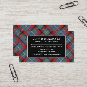 Carte De Visite Plaid de tartan irlandais de MacNamara McNamara de