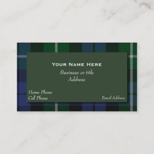 Carte De Visite Plaid de tartan traditionnel de clan de Campbell