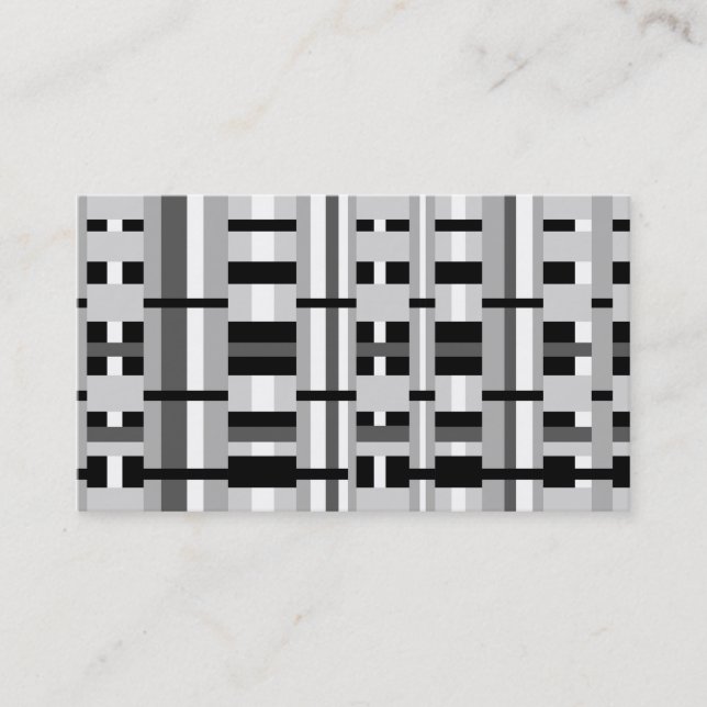 Carte De Visite Plaid en noir, blanc et gris (Devant)
