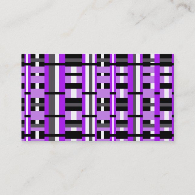 Carte De Visite Plaid en violet, noir, blanc et gris (Devant)