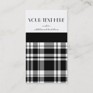Carte De Visite Plaid noir et blanc