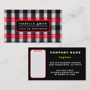 Carte De Visite Plaid Populaire Abstrait Rouge Noir Plaid Collecti